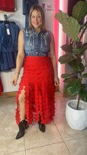 Cherry Red Circle Midi Skirt