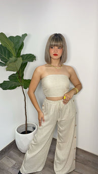 Natural Tube Top & Pant Set