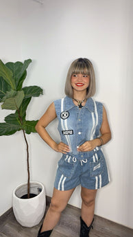 Grace Denim Vest & Short Set