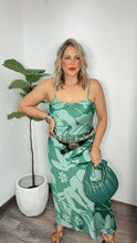 Green on Green Satin Dress
