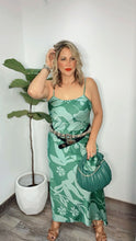 Green on Green Satin Dress