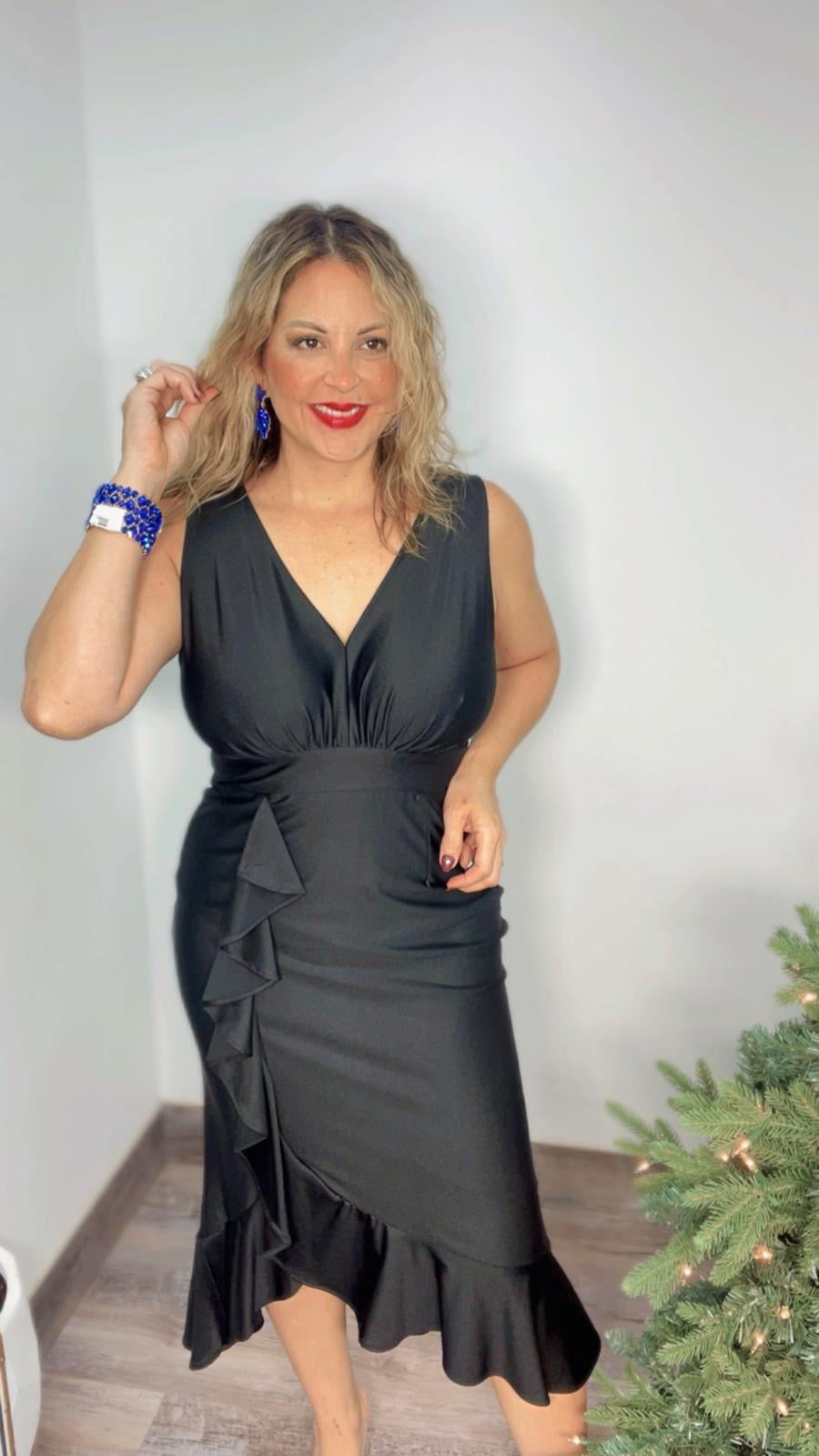 Black Formal Midi Dress