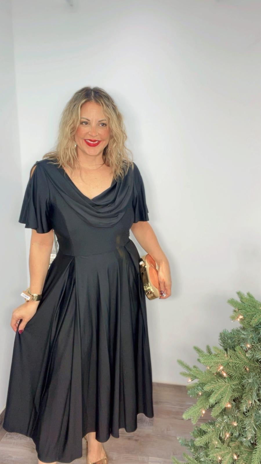 Black Formal Midi Dress