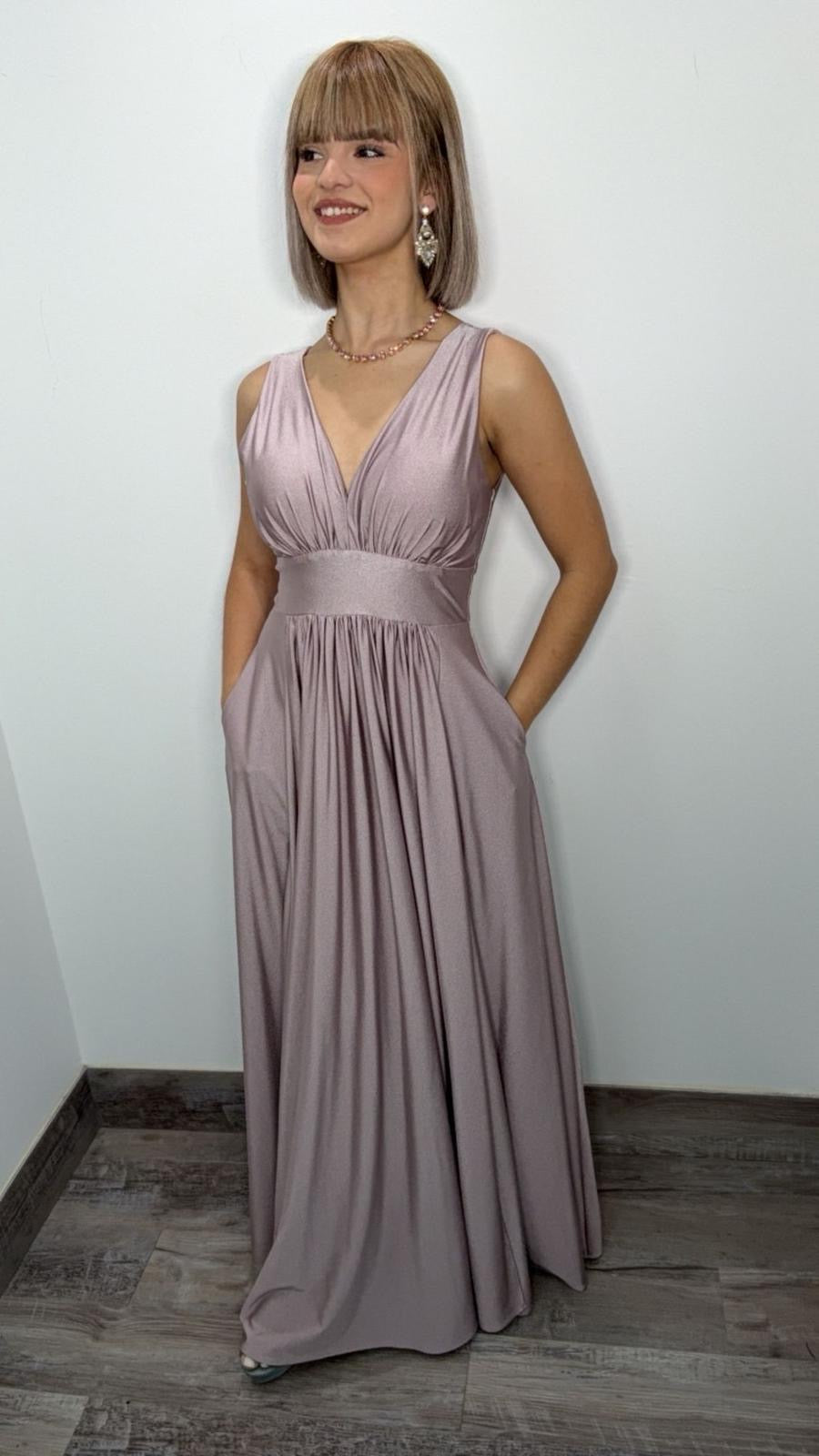 Dusty Rose Formal Maxi Dress