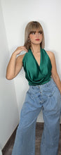 Crimson Eve Emerald Satin Top