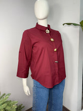 Plus Size Burgundy Button-Up Shirt