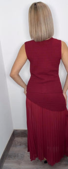 Burgundy Muse Vest & Skirt Set