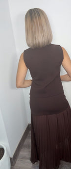 Dark Chocolate Muse Vest & Skirt Set