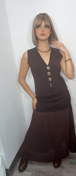 Dark Chocolate Muse Vest & Skirt Set