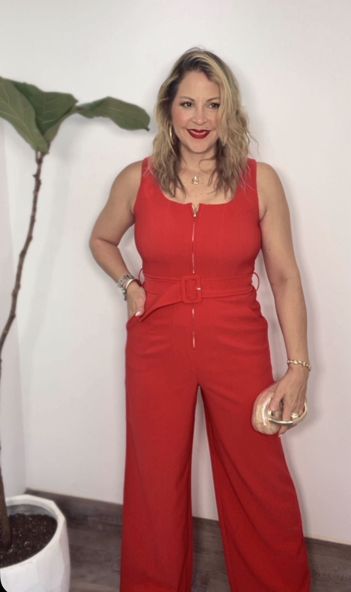 One Piece Red Jumpsuit
