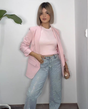 Pastel Pink Chic Blazer