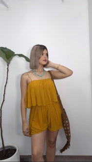 Plissé Mustard Romper