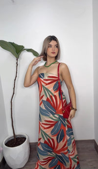 Sun Orange Palm Dress