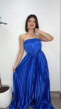 Daila Corset Plissé Satin Dress (Royal)