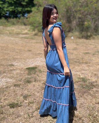 Sweetheart Denim  Maxi Dress