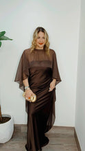Diana Chocolate Satin Dress (Two Pieces)