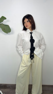 White Statement Tie Shirt