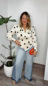 Satin Polka Dot Blouse