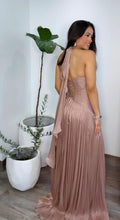 RoseWood Halter Plissé Formal Dress