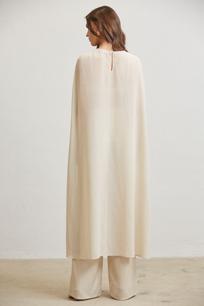 Ivory Cape Pants Sets