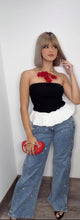KATA BLACK & WHITE PEPLUM TOP