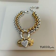 Tucco Two Tones Charms Bracelet