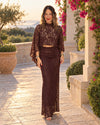 Chocolate Lace Cape Set