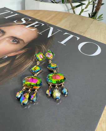 Crystal Cascade Earrings (Tornasol)
