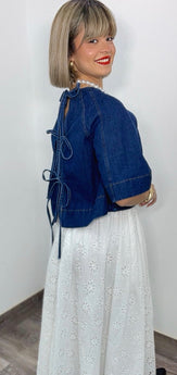 Tied Back Denim Top