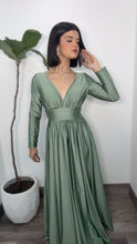 Sage Green Long Sleeve Formal Dress